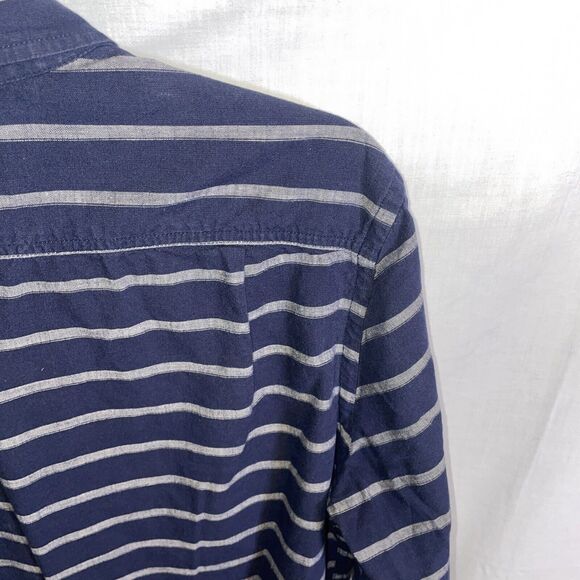 American Eagle Outfitters Dress Shirt Men’s Size Medium Blue Striped Prep Fit LS - Picture 10 of 12